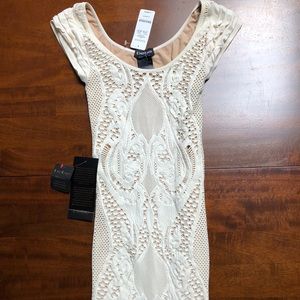 Bebe Stretch Lace Dress Petite Small
